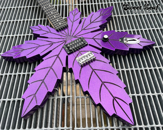 Marijuana Leaf Electric Guitar - Purple Haze - I Chong by Sweet Leaf Guitars®