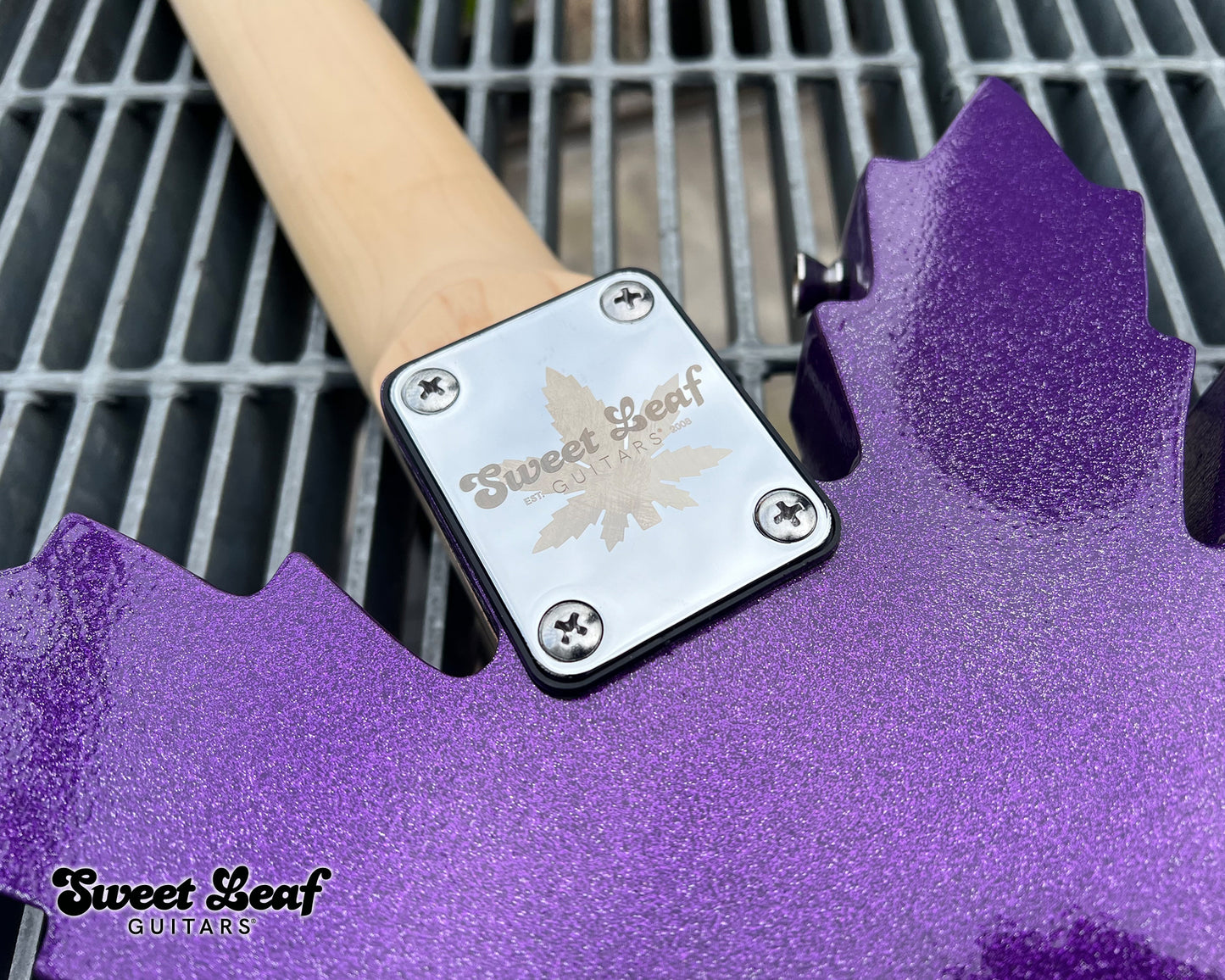Marijuana Leaf Electric Guitar - Purple Haze - I Chong by Sweet Leaf Guitars®
