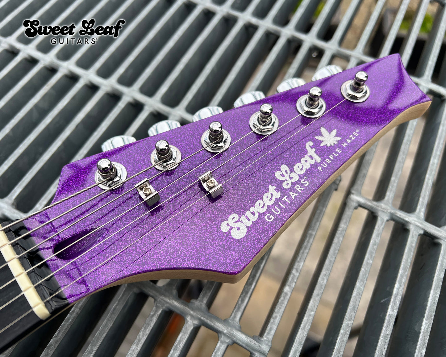 Marijuana Leaf Electric Guitar - Purple Haze - I Chong by Sweet Leaf Guitars®