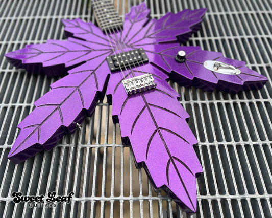 Marijuana Leaf Electric Guitar - Purple Haze - I Chong by Sweet Leaf Guitars®