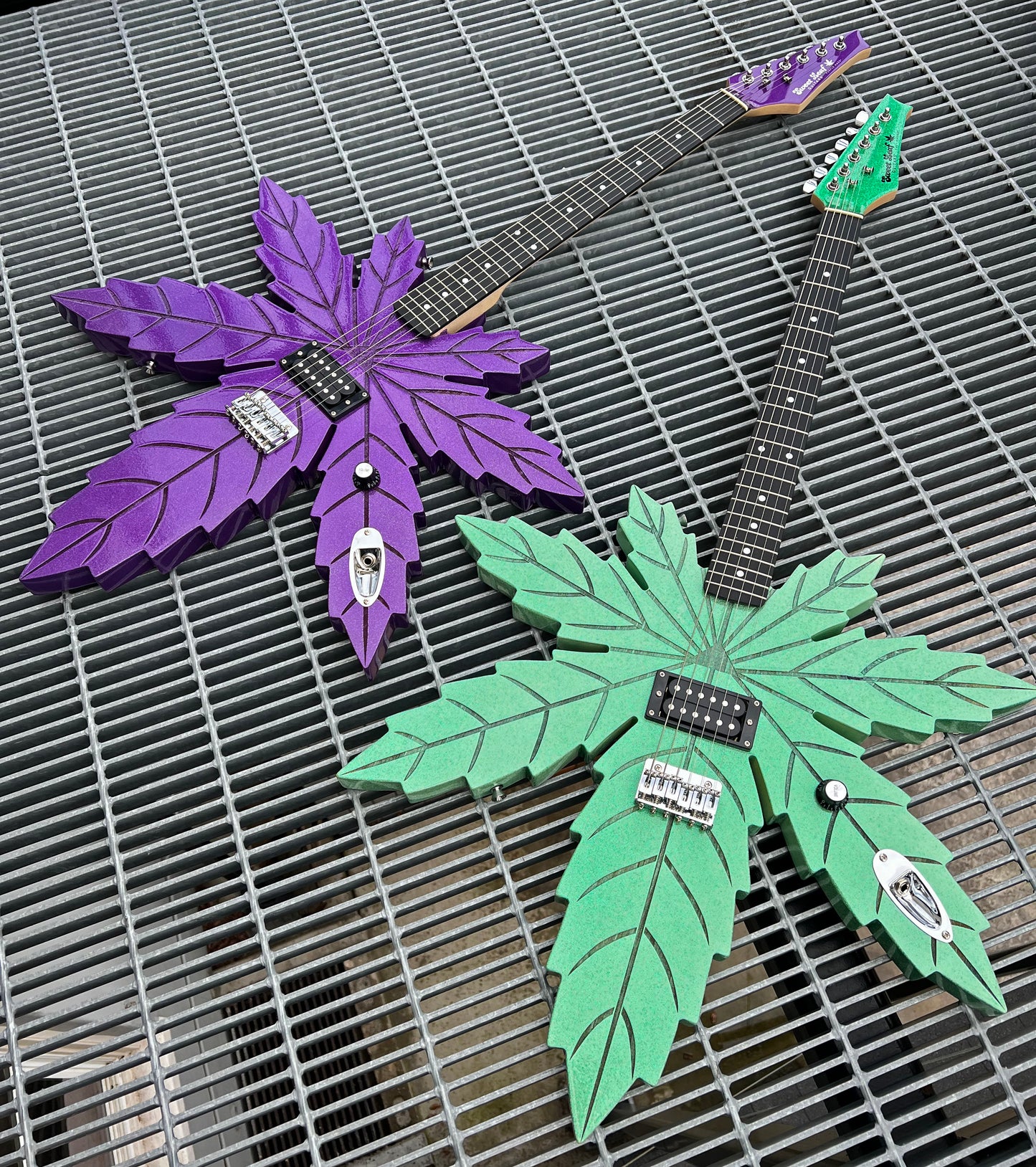 Marijuana Leaf Electric Guitar - Purple Haze - I Chong by Sweet Leaf Guitars®